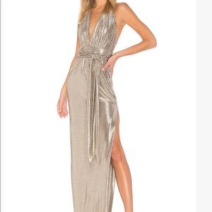 🆕 Rachel Zoe Charlize Gold Long Gown